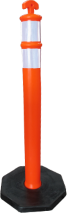 poste delimitador de alta durabilidad color naranja y lineas reflejantes
